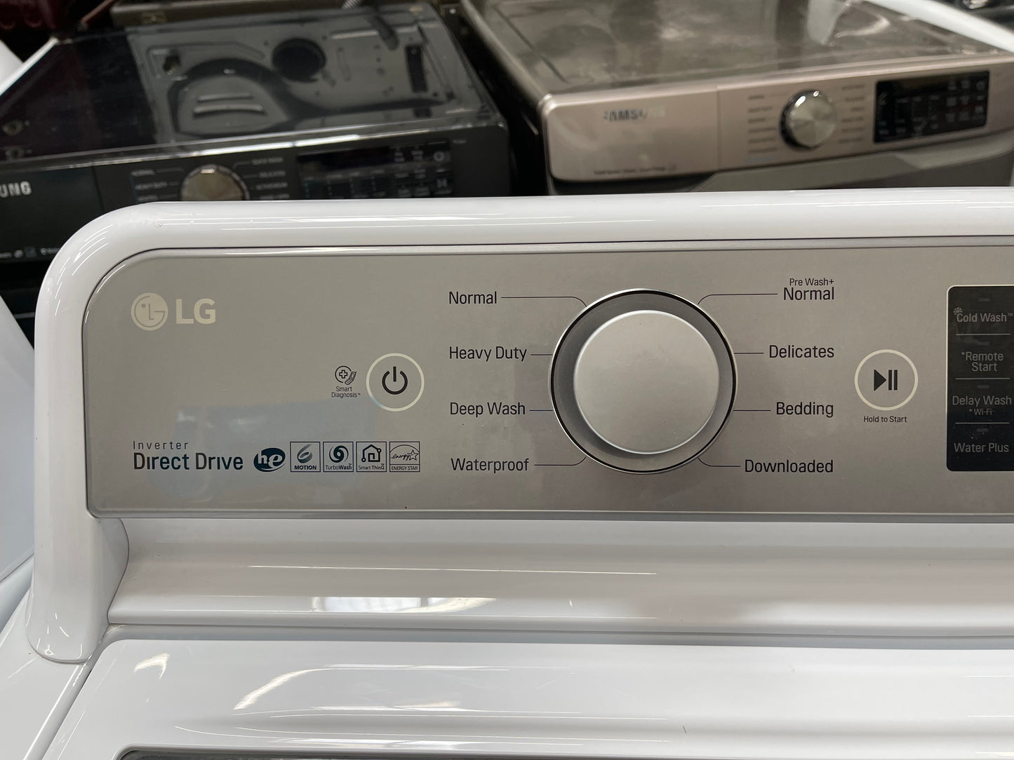 LG Top Load TurboWash 5.0 Cu. Ft. Washer and 7.3 Cu. Ft. EasyLoad Electric Dryer Set in White