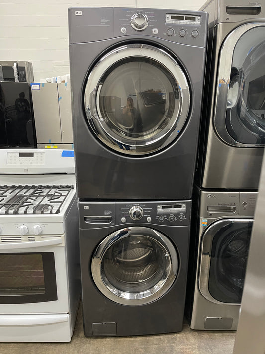 LG  WM2455HG
27 Inch Front-Load Washer with 4.2 cu. ft. Capacity and LG  DLE5955G
27 Inch Electric Dryer with 7.3 cu. ft. Capacity