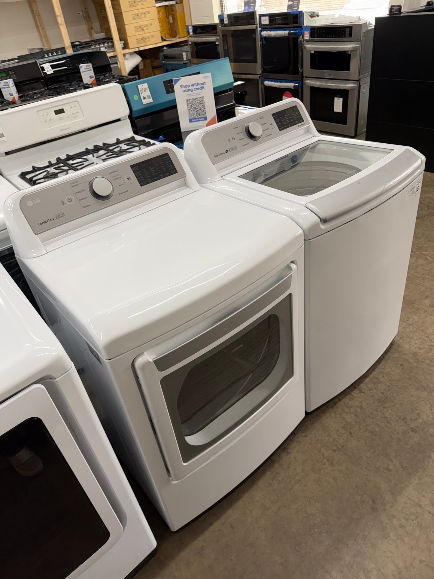 LG Top Load TurboWash 5.0 Cu. Ft. Washer and 7.3 Cu. Ft. EasyLoad Electric Dryer Set in White
