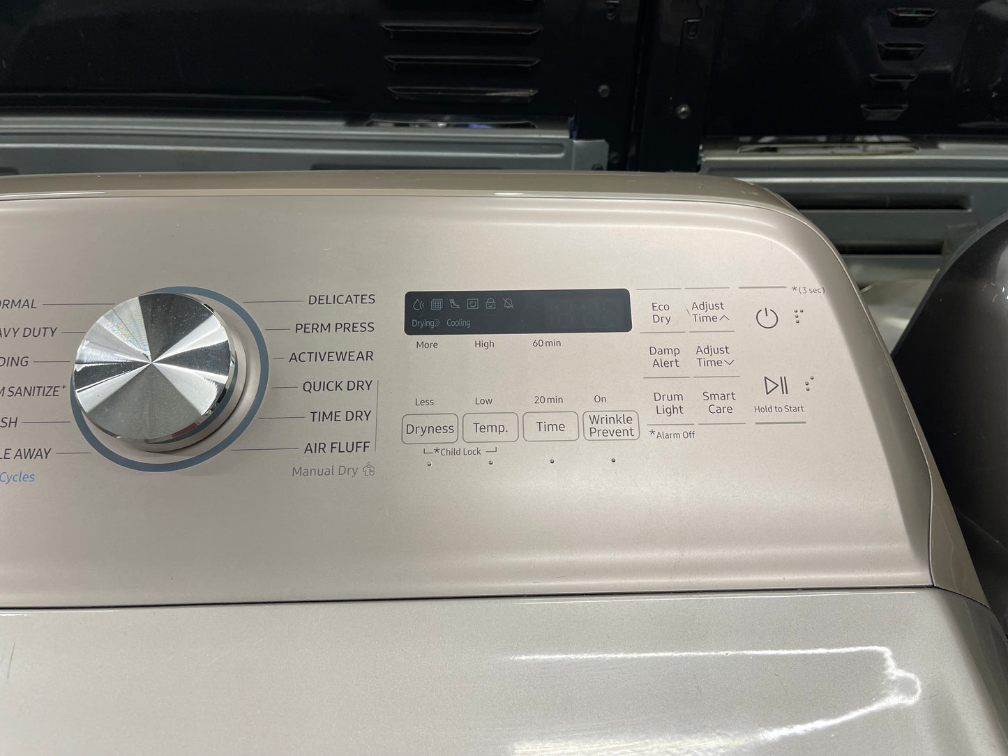 5.4 cu. ft. Top Load Washer with Super Speed in Champagne Model: WA54R7600AC/US and Samsung - 7.4 Cu. Ft. Smart Electric Dryer with Steam and Super Speed Dry - Champagne Model: DVE54R7600C/A3