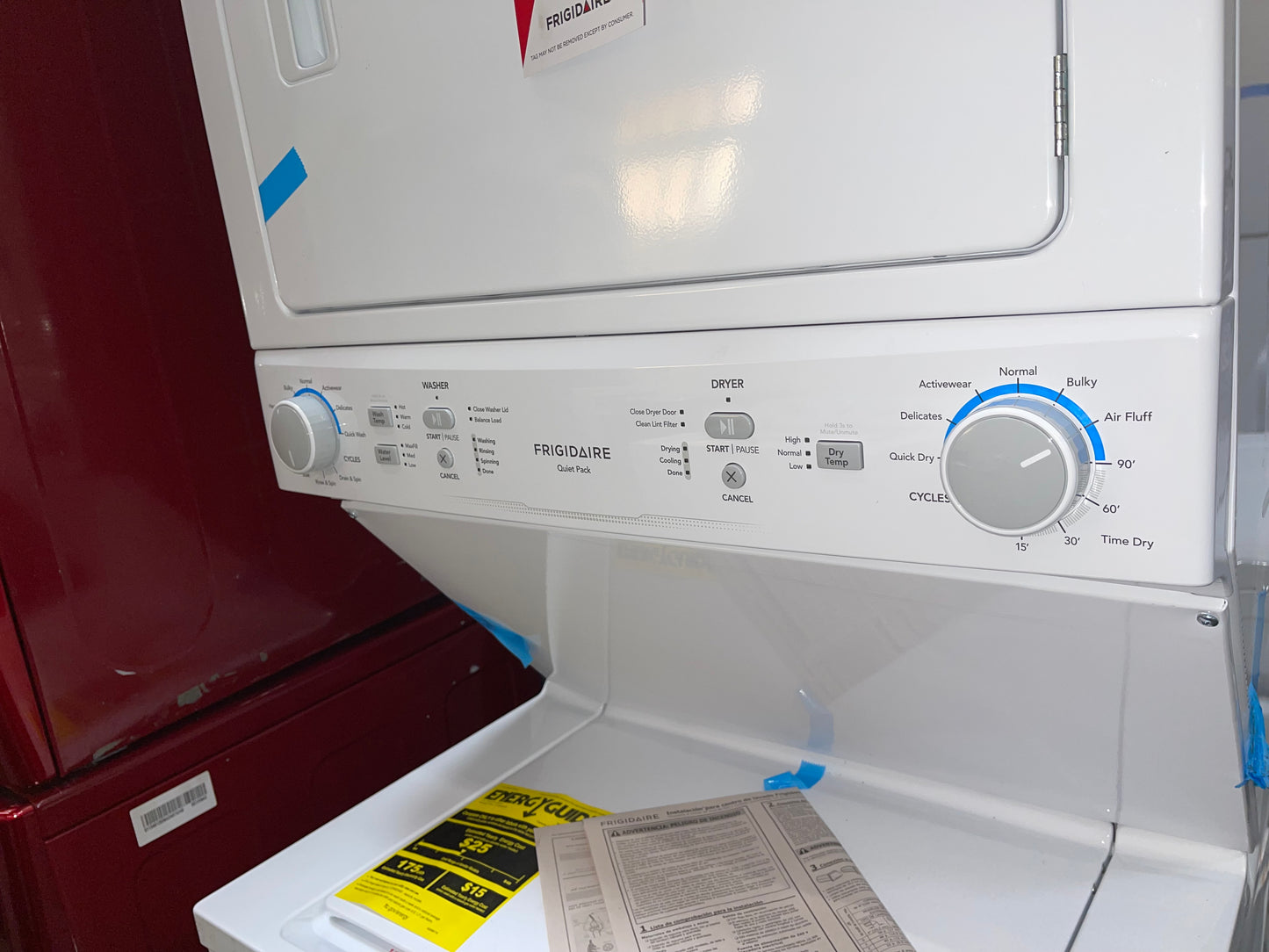 Frigidaire 27 Inch Washer and Electric Dryer Stacked Laundry Center-Model #FLCE7522AW