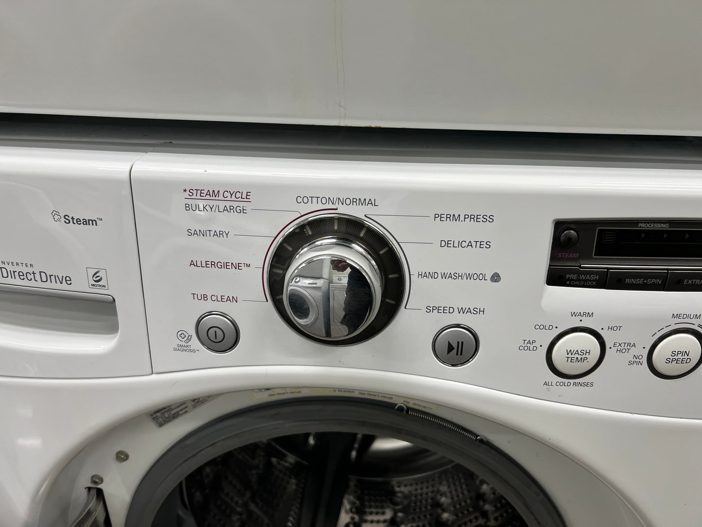 LG Front-Load High-Efficiency Stackable 3.6 Cu. Ft. Washer and 7.3 Cu. Ft. Electric Dryer Set in White
