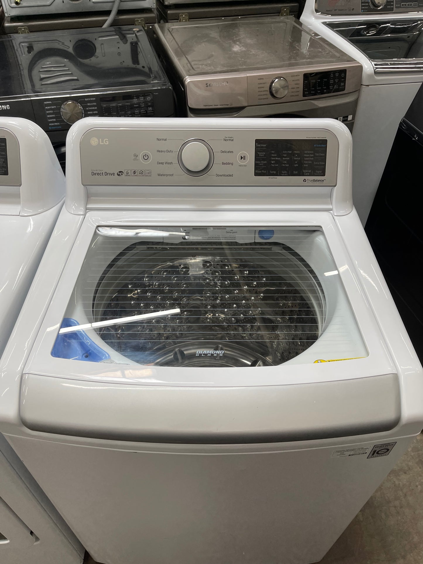 LG Top Load TurboWash 5.0 Cu. Ft. Washer and 7.3 Cu. Ft. EasyLoad Electric Dryer Set in White