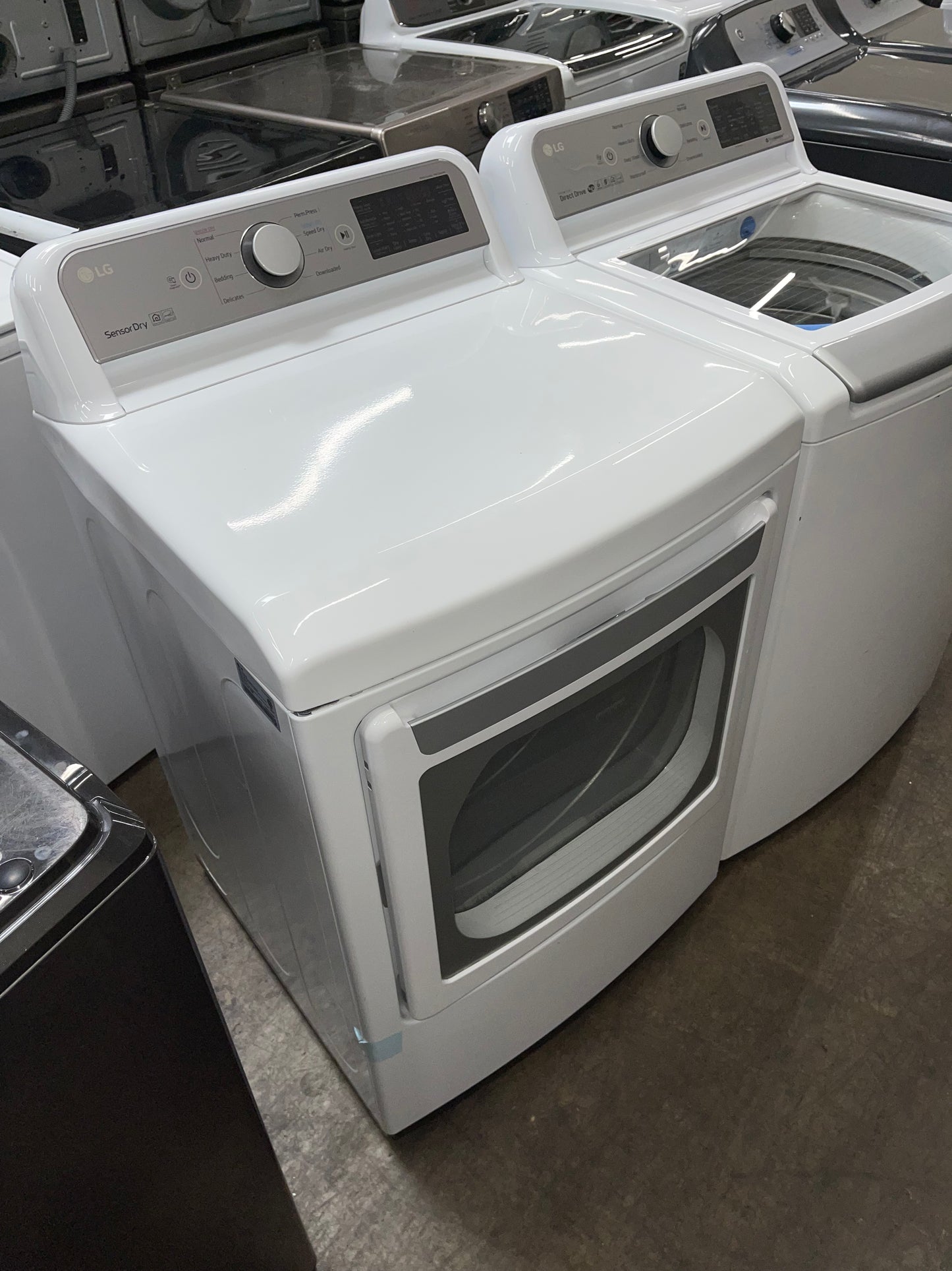 LG Top Load TurboWash 5.0 Cu. Ft. Washer and 7.3 Cu. Ft. EasyLoad Electric Dryer Set in White