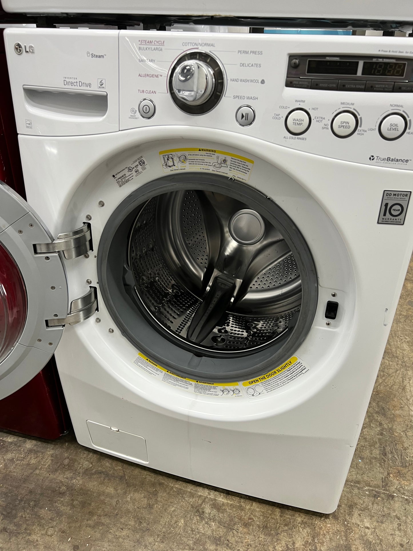 LG Front-Load High-Efficiency Stackable 3.6 Cu. Ft. Washer and 7.3 Cu. Ft. Electric Dryer Set in White