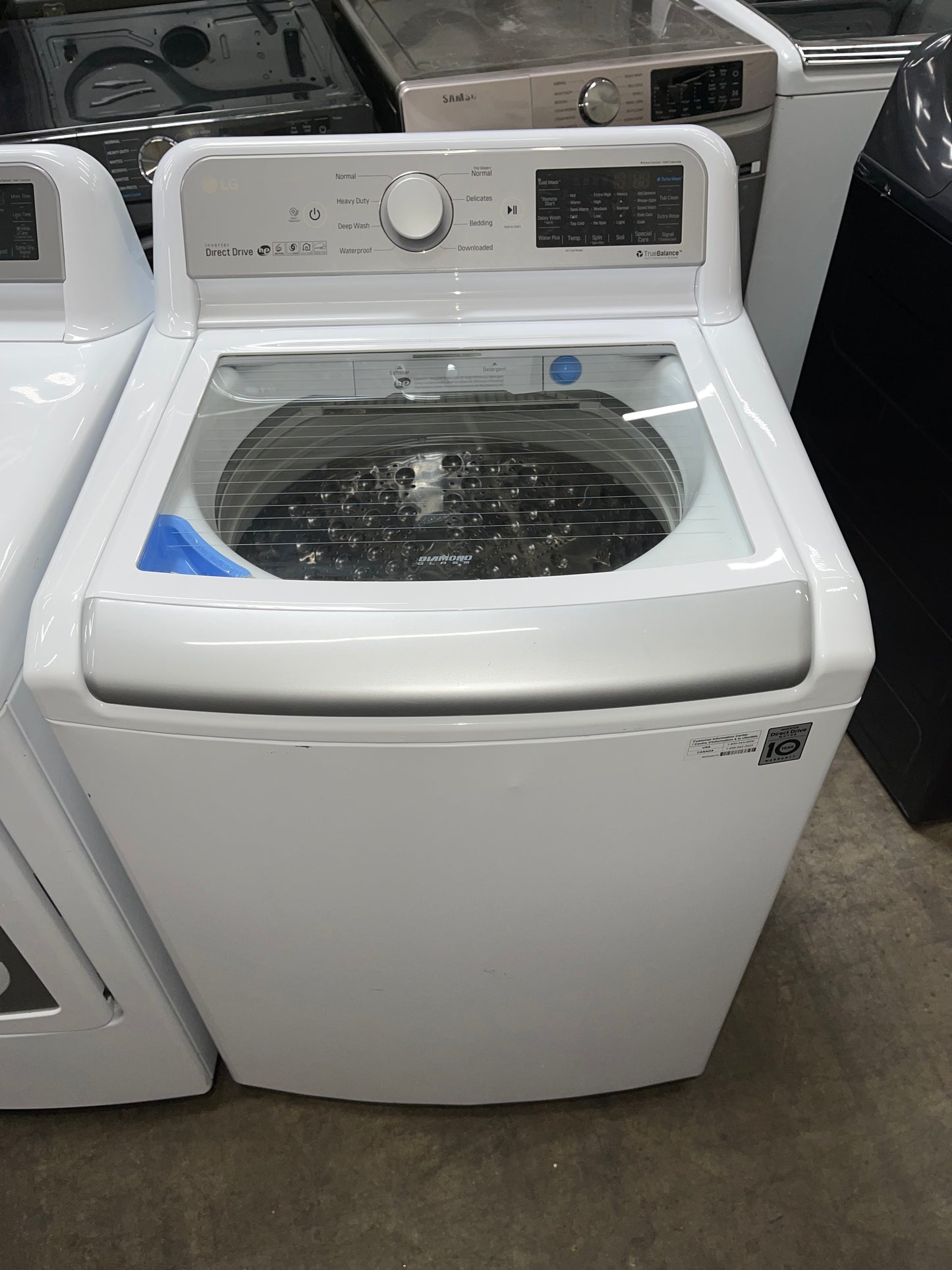 LG Top Load TurboWash 5.0 Cu. Ft. Washer and 7.3 Cu. Ft. EasyLoad Electric Dryer Set in White