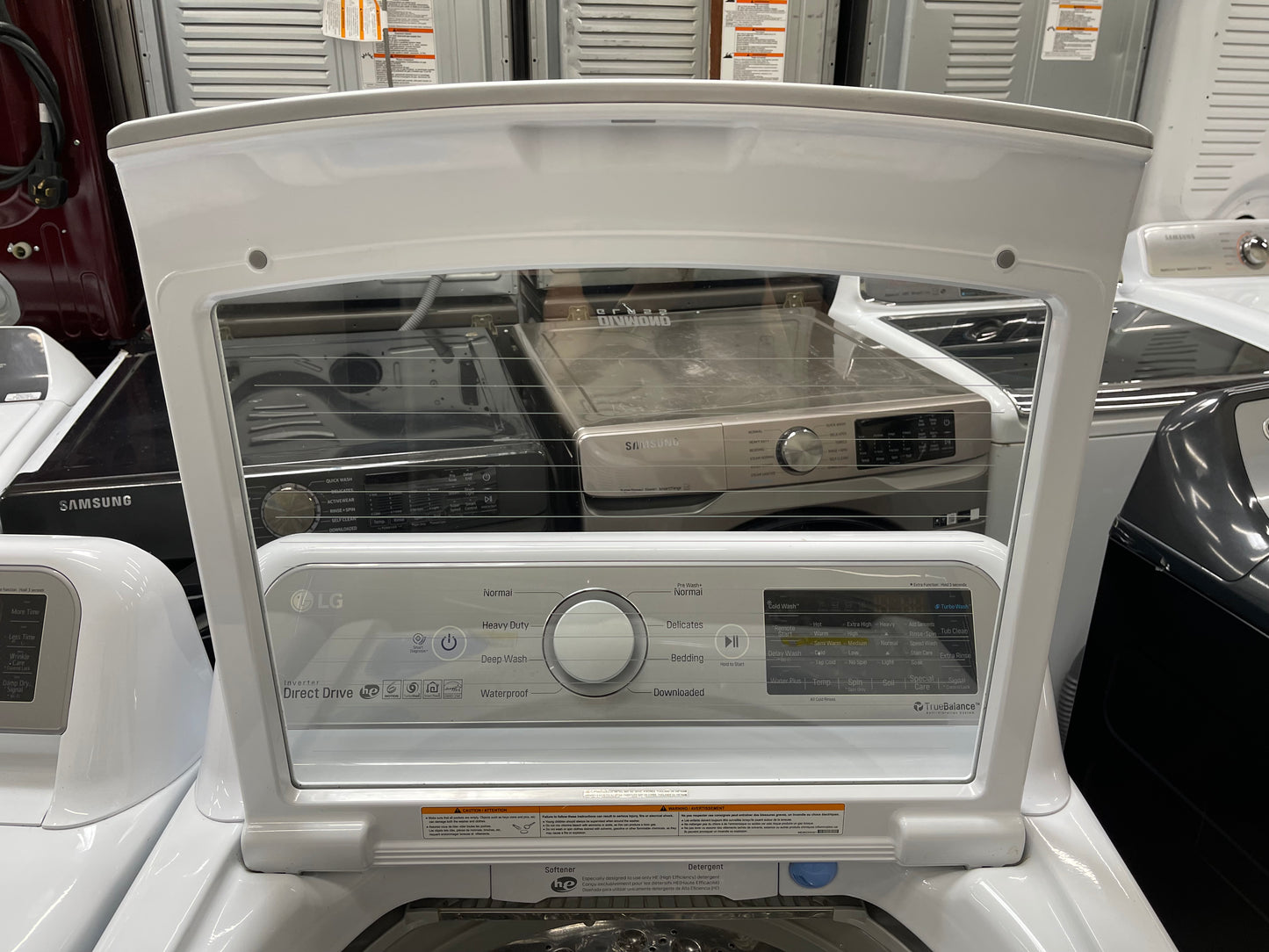 LG Top Load TurboWash 5.0 Cu. Ft. Washer and 7.3 Cu. Ft. EasyLoad Electric Dryer Set in White