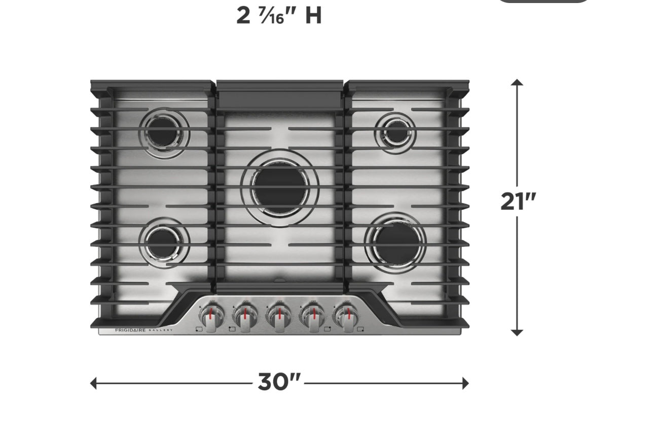 Frigidaire Gallery 30" Gas Cooktop
GCCG3048AS