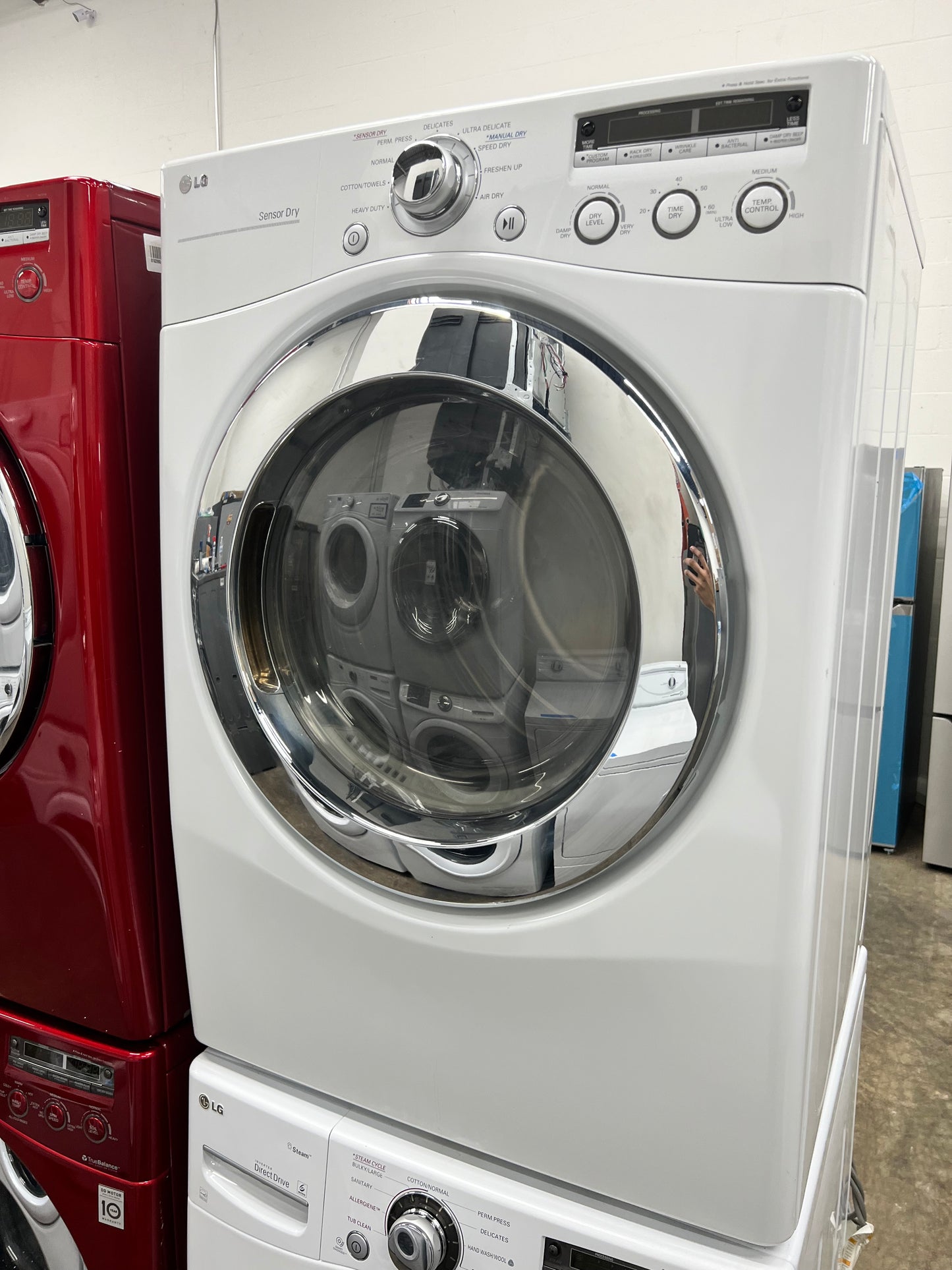 LG Front-Load High-Efficiency Stackable 3.6 Cu. Ft. Washer and 7.3 Cu. Ft. Electric Dryer Set in White