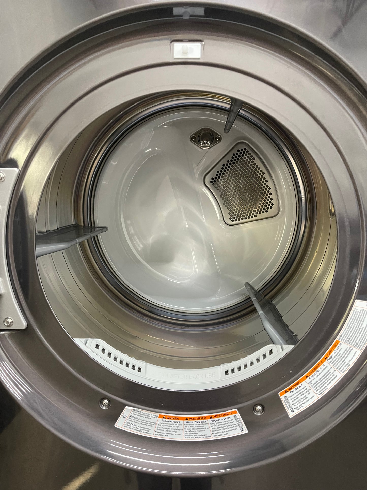 LG WashTower Stacked SMART Laundry Center 4.5 Cu.Ft. Front Load Washer & 7.4 Cu.Ft. Electric Dryer in Black Steel w/ Steam - Used