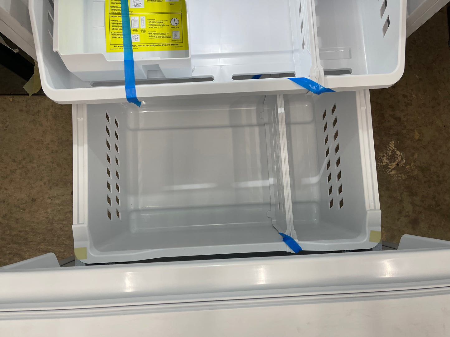 GE GNE25JGKWW
33 Inch French Door Refrigerator with 24.7 Cu. Ft. Capacity, Quick Space Shelf, Turbo Cool, LED Lighting, Icemaker, Enhanced Shabbos Mode Capable, Internal Water Dispenser, Water Filtration, and ENERGY STAR Qualified: White