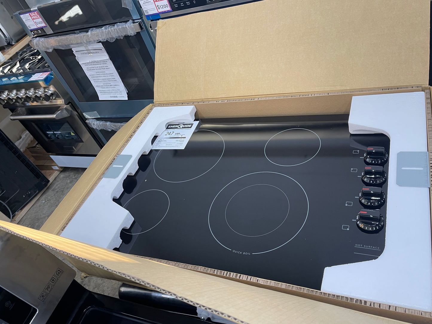 Glass Ceramic Cooktop, black, 30"