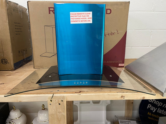 30 in. Convertible Wall Mount Range Hood with LEDs, Push Control and Carbon Filters in Stainless Steel- Model # RH0454   📍PICK UP📍