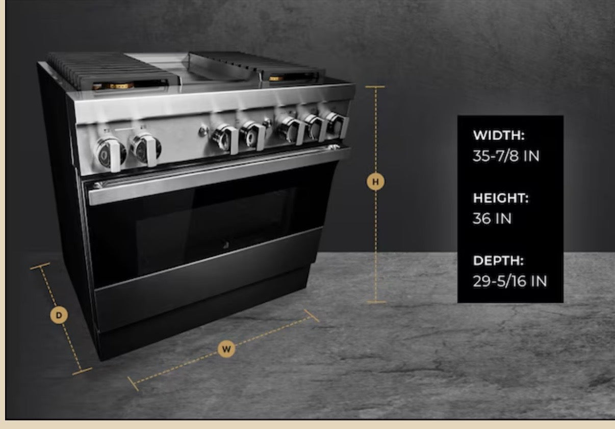 JennAir NOIR JDRP536HM
36 Inch Smart Dual Fuel Professional Range with 4 Sealed Burners, 5.1 cu. ft. Oven Capacity, WiFi, Smart Integration, Chrome-Infused Griddle, CustomClean , Cinematic Lighting, JennAirCulinary Center, Dual-Fan True Convection, Du