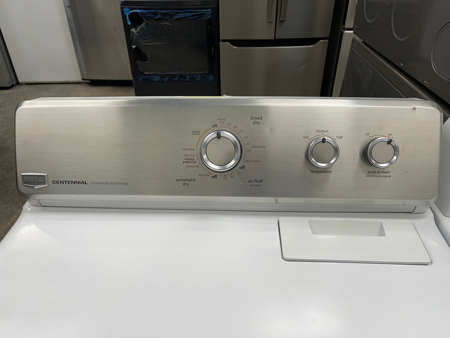 Maytag Centennial Series MEDC300BW
29 Inch Electric Dryer with 7.0 cu. ft. Capacity, 13 Cycles, 4 Temperature Settings, Drum Light, IntelliDry Sensor and Wrinkle Control Option