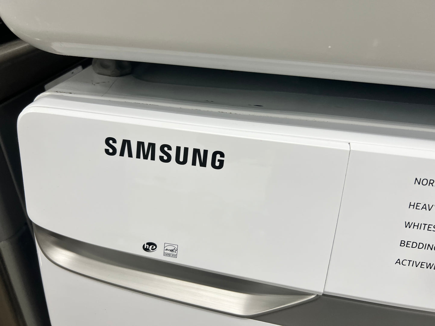 Samsung Stackable Front-Load HE 4.5 Cu. Ft. Washer and 7.5 Cu. Ft. Electric Dryer Set in White