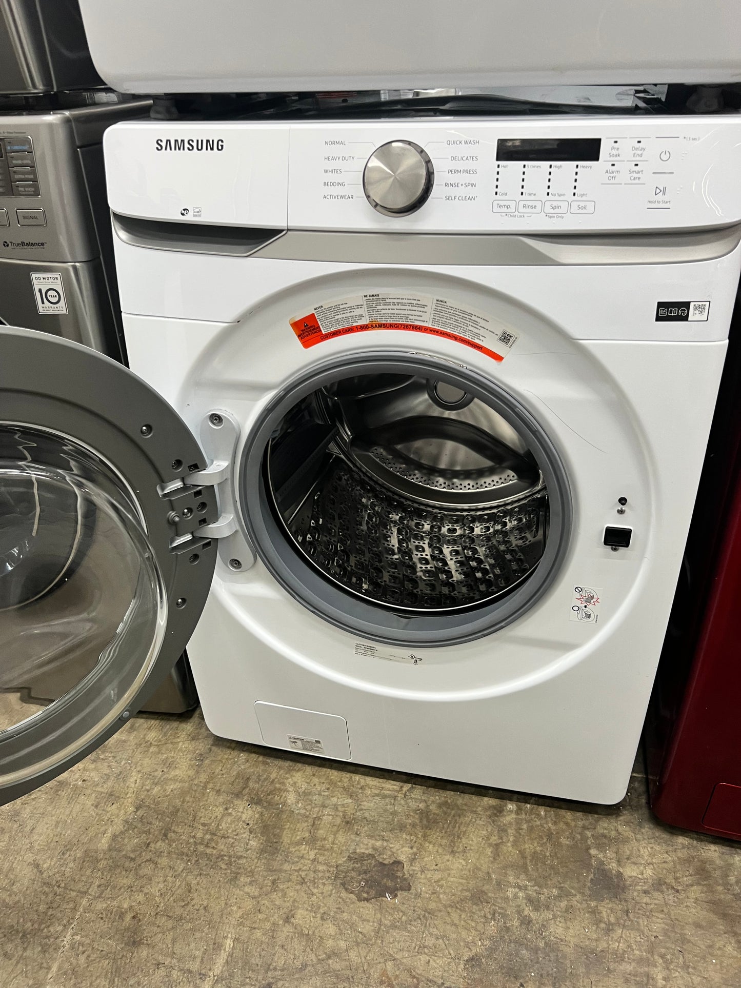 Samsung Stackable Front-Load HE 4.5 Cu. Ft. Washer and 7.5 Cu. Ft. Electric Dryer Set in White