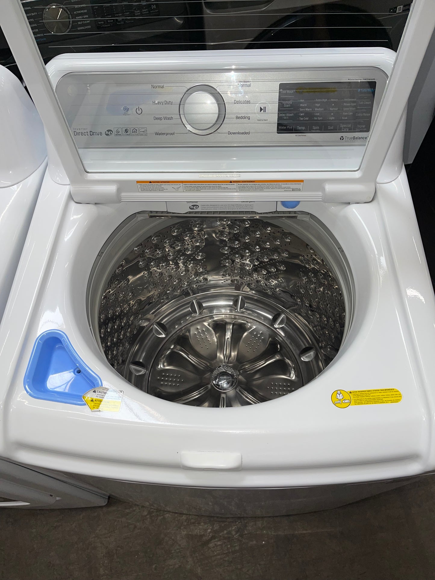 LG Top Load TurboWash 5.0 Cu. Ft. Washer and 7.3 Cu. Ft. EasyLoad Electric Dryer Set in White