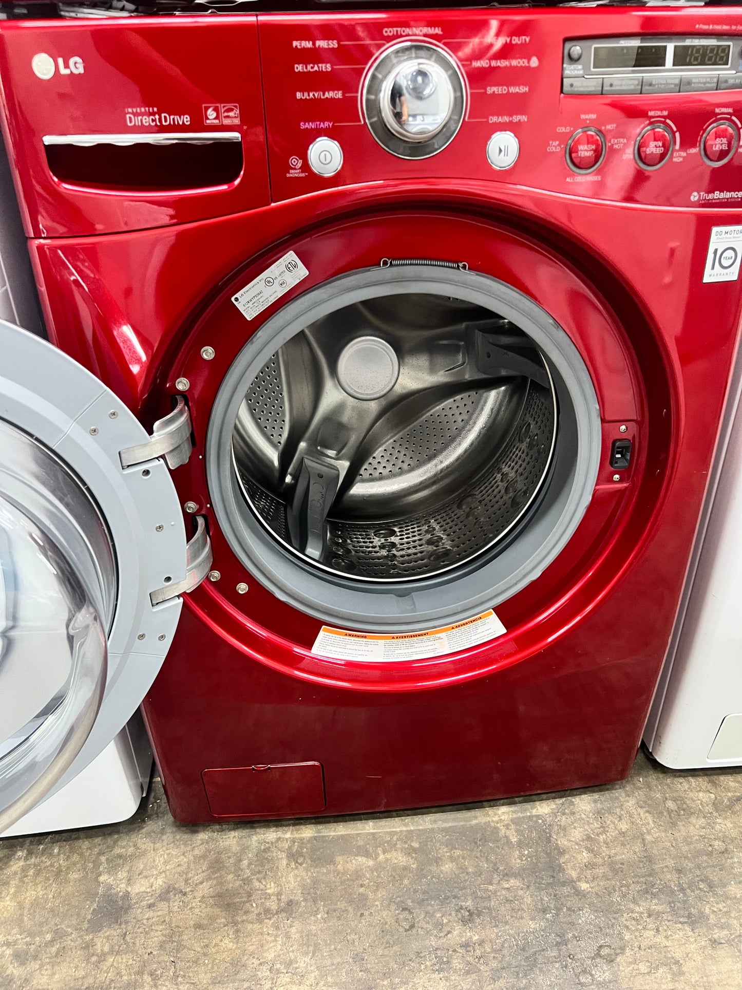 LG Front-Load 3.7 Cu. Ft. Washer and 7.3 Cu. Ft. Electric Dryer Set in Wild Cherry Red
