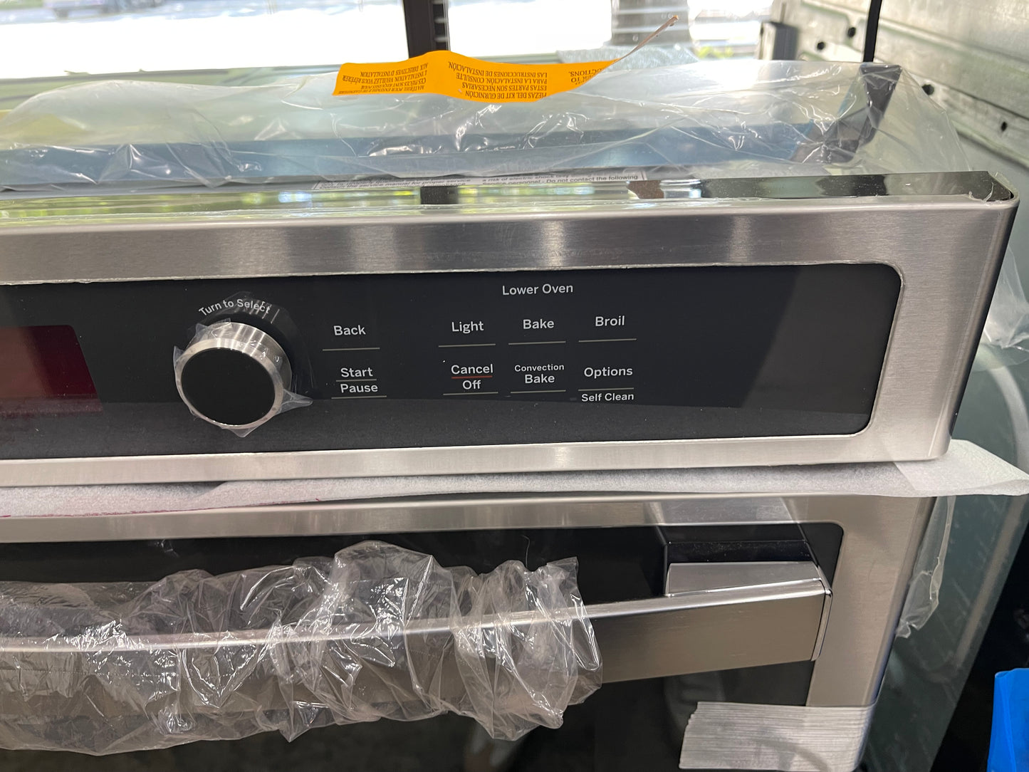 GE Profile 27 inch Self-cleaning Microwave Wall Oven Combo in Stainless Steel-Model #PK7800SK7SS