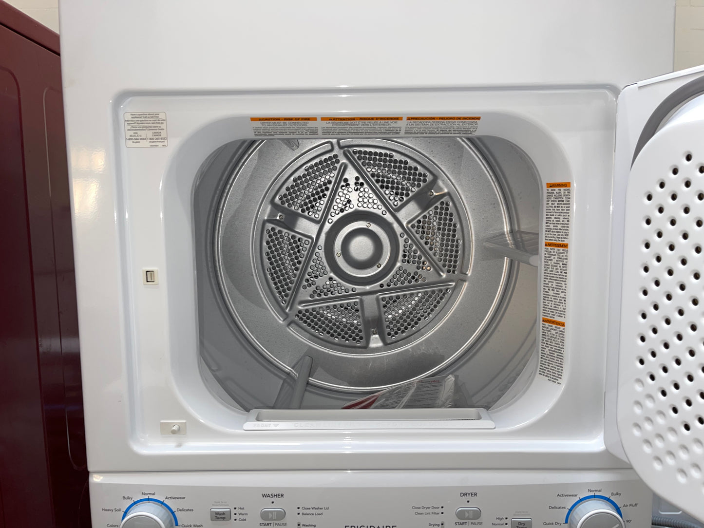 Frigidaire 27 Inch Washer and Electric Dryer Stacked Laundry Center-Model #FLCE7522AW