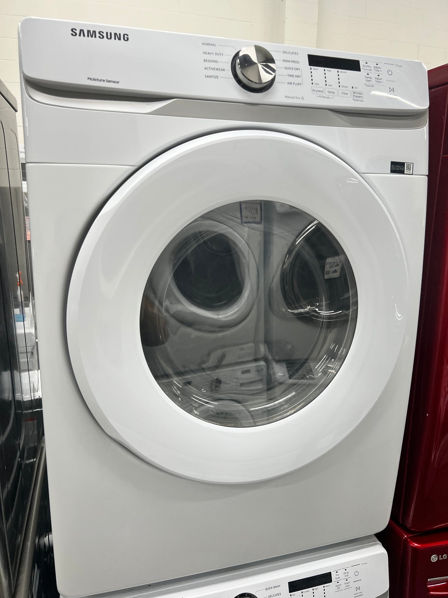 Samsung Stackable Front-Load HE 4.5 Cu. Ft. Washer and 7.5 Cu. Ft. Electric Dryer Set in White