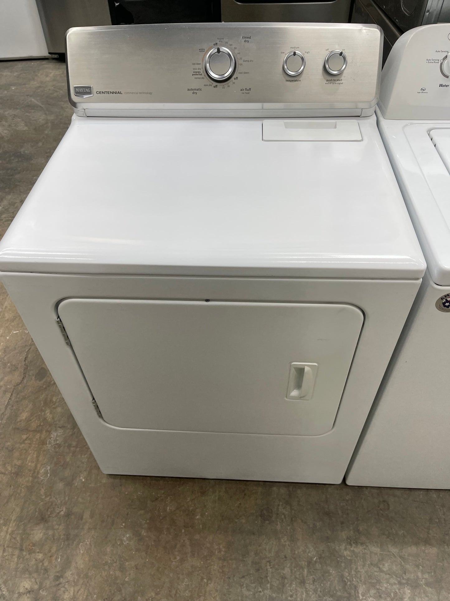 Maytag Centennial Series MEDC300BW
29 Inch Electric Dryer with 7.0 cu. ft. Capacity, 13 Cycles, 4 Temperature Settings, Drum Light, IntelliDry Sensor and Wrinkle Control Option