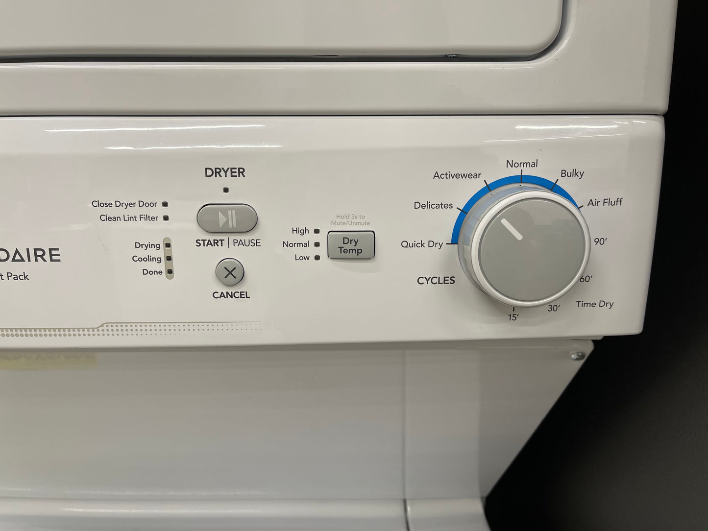 Frigidaire Quick Wash and Dry Cycle, Maxfill Wash Cycle Stacked Laundry Center with 3.9-cu ft Top Load Washer and Gas 5.6-cu ft Dryer
