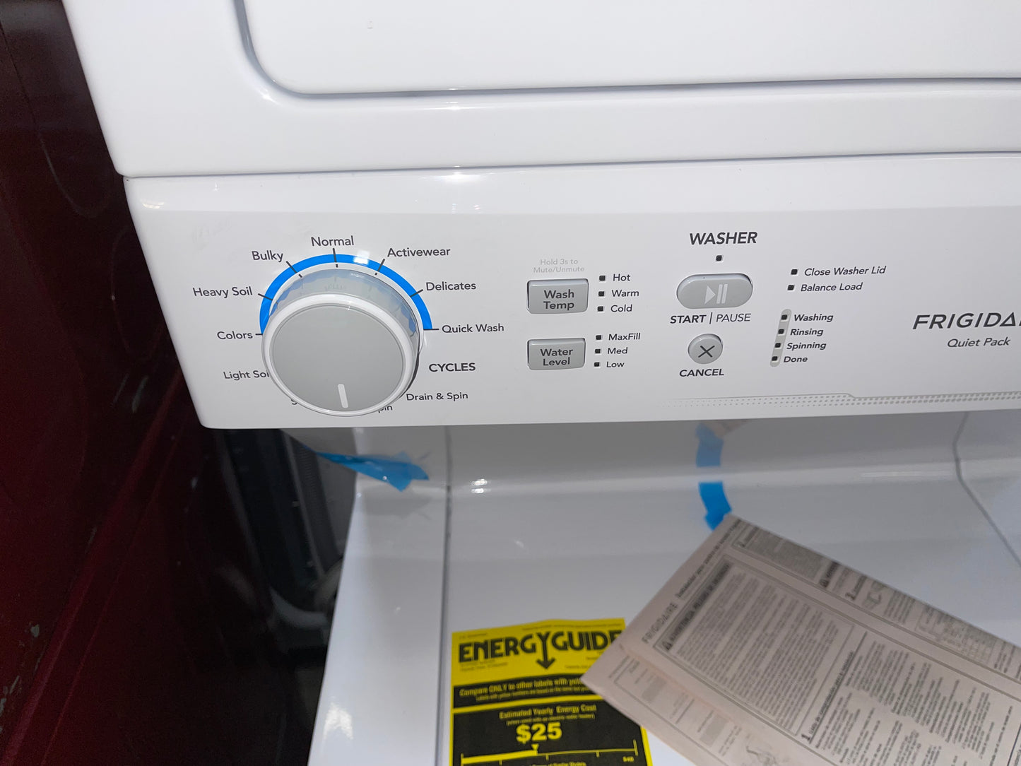 Frigidaire 27 Inch Washer and Electric Dryer Stacked Laundry Center-Model #FLCE7522AW