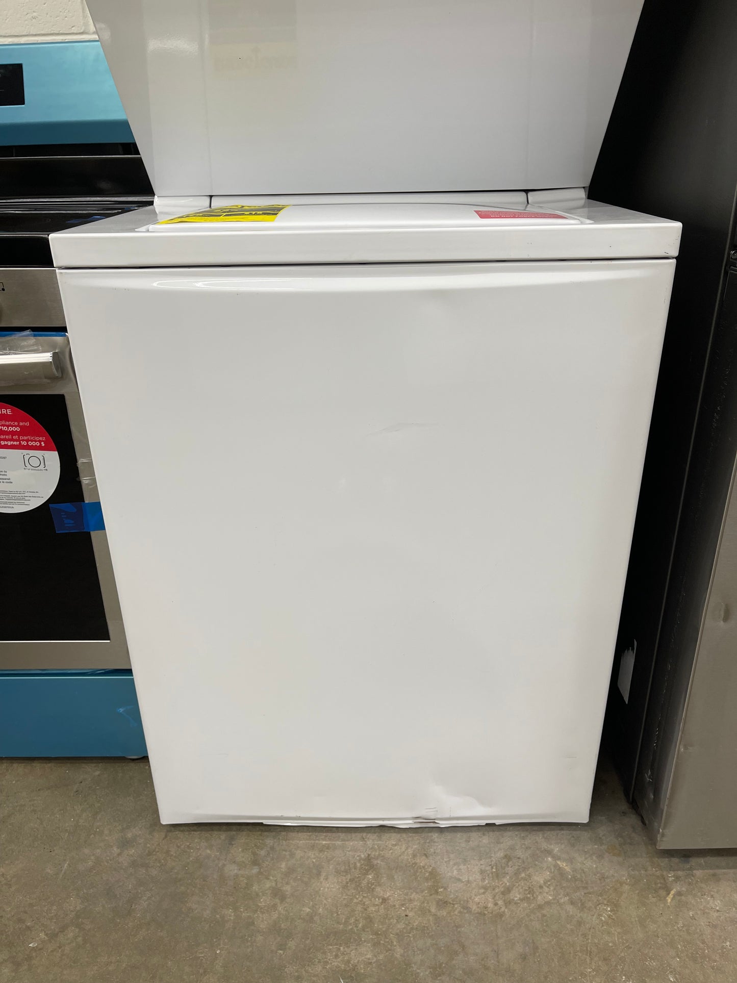 Frigidaire Quick Wash and Dry Cycle, Maxfill Wash Cycle Stacked Laundry Center with 3.9-cu ft Top Load Washer and Gas 5.6-cu ft Dryer
