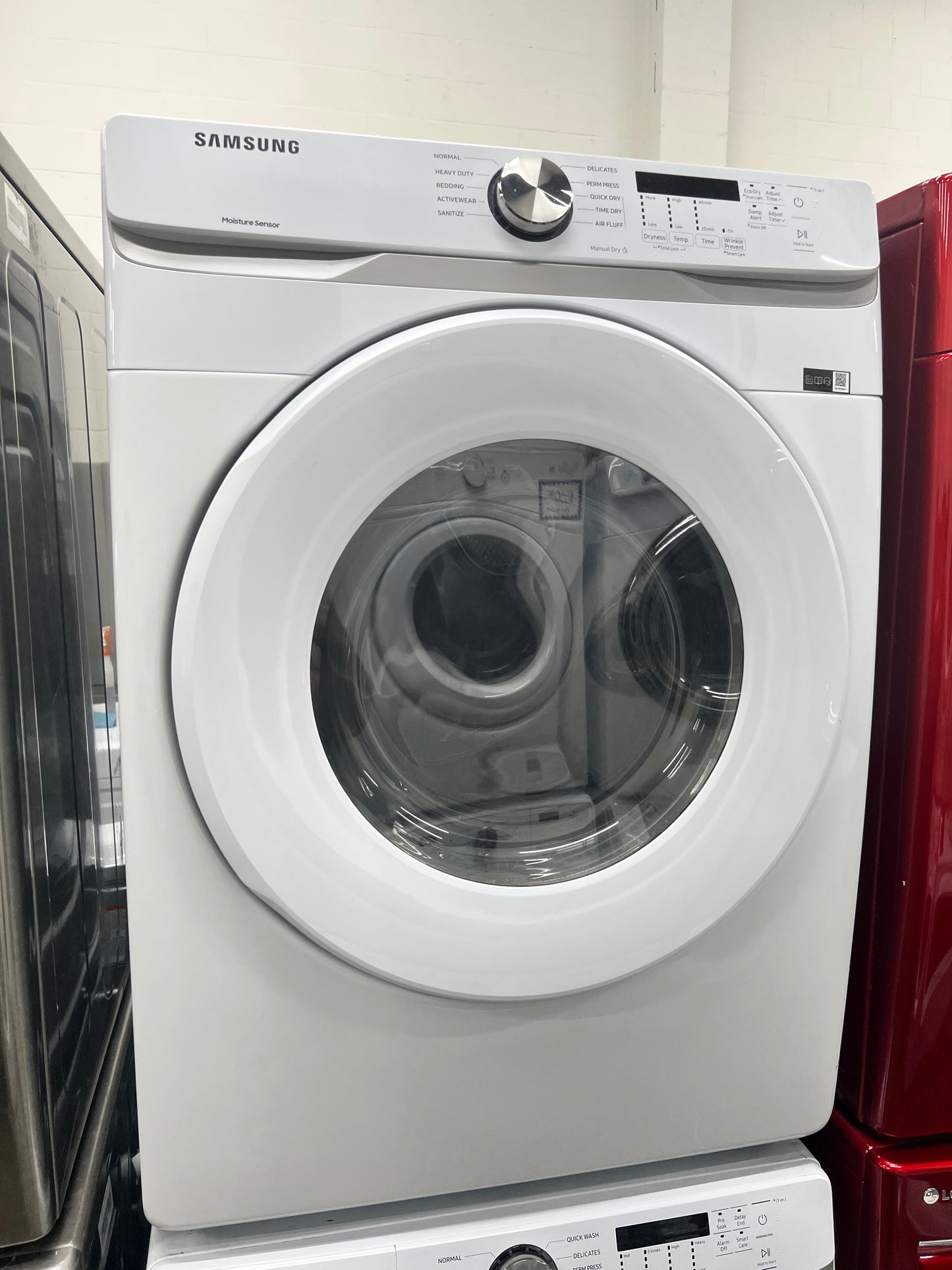 Samsung Stackable Front-Load HE 4.5 Cu. Ft. Washer and 7.5 Cu. Ft. Electric Dryer Set in White