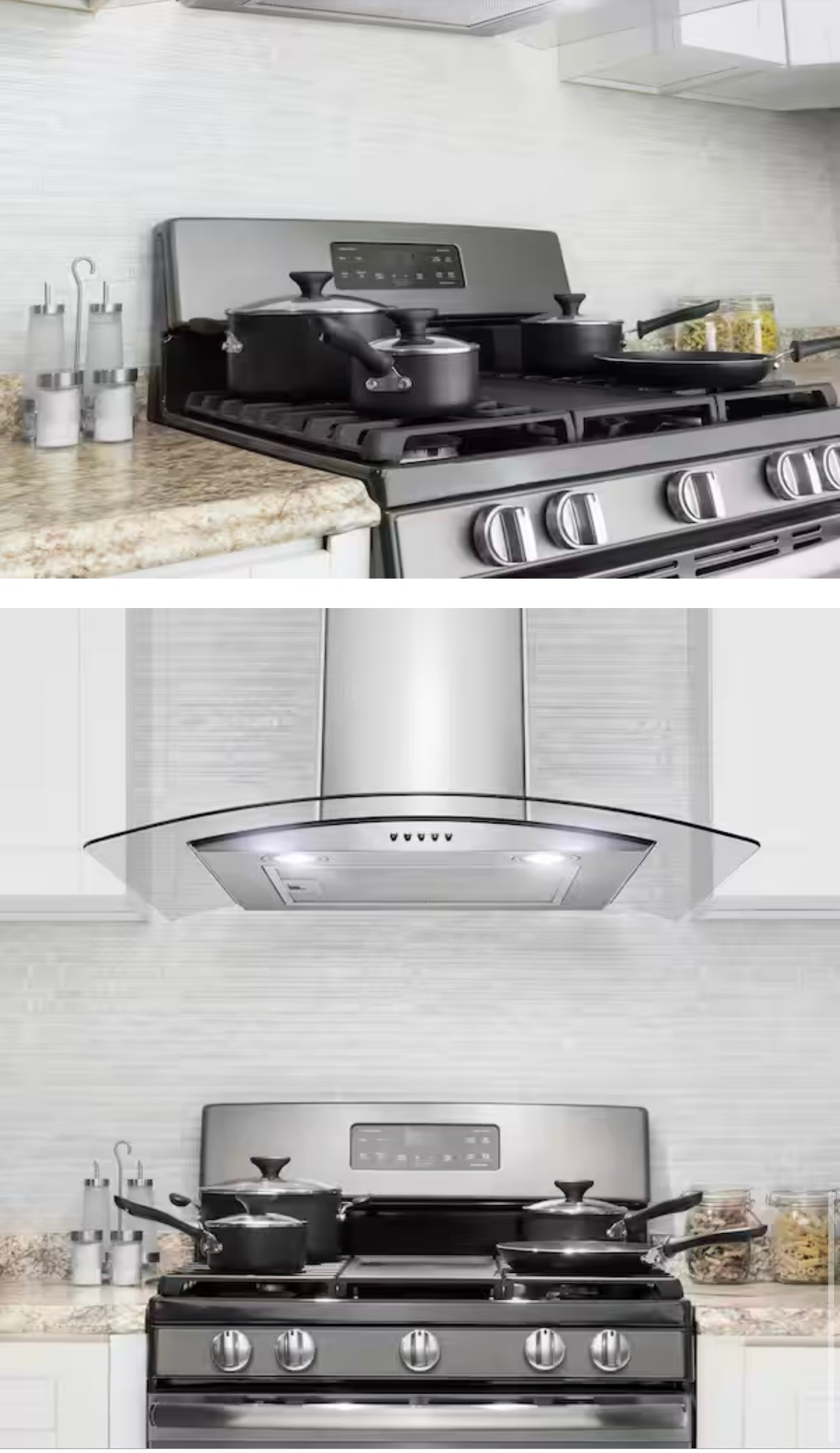 30 in. Convertible Wall Mount Range Hood with LEDs, Push Control and Carbon Filters in Stainless Steel- Model # RH0454 📍PICK UP📍