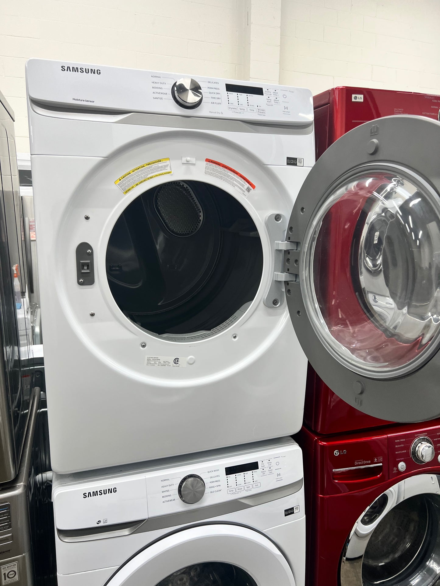 Samsung Stackable Front-Load HE 4.5 Cu. Ft. Washer and 7.5 Cu. Ft. Electric Dryer Set in White