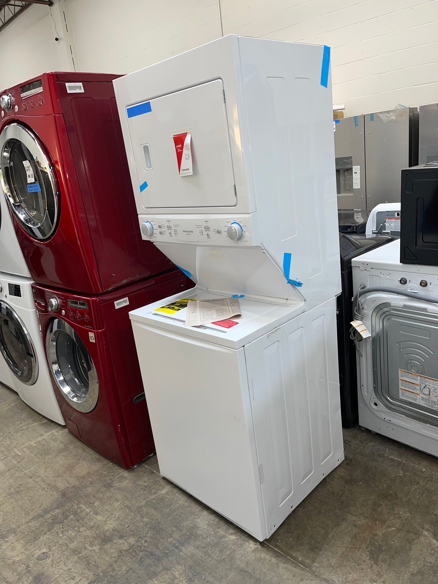 Frigidaire 27 Inch Washer and Electric Dryer Stacked Laundry Center-Model #FLCE7522AW