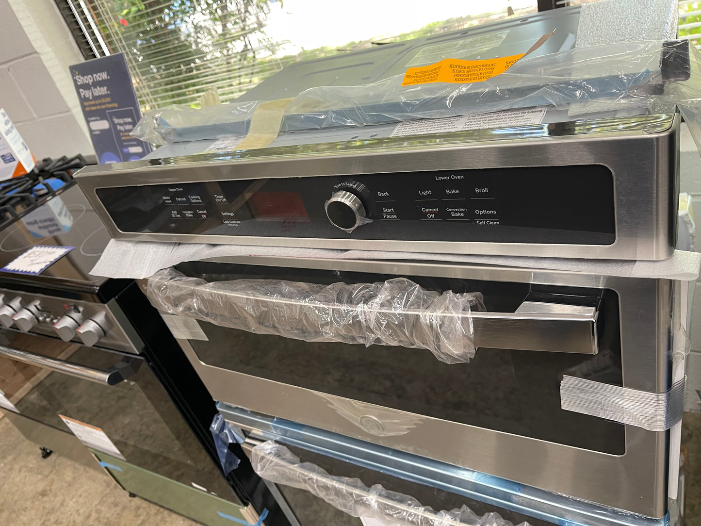 GE Profile 27 inch Self-cleaning Microwave Wall Oven Combo in Stainless Steel-Model #PK7800SK7SS