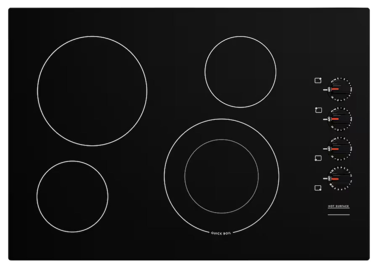 Glass Ceramic Cooktop, black, 30"