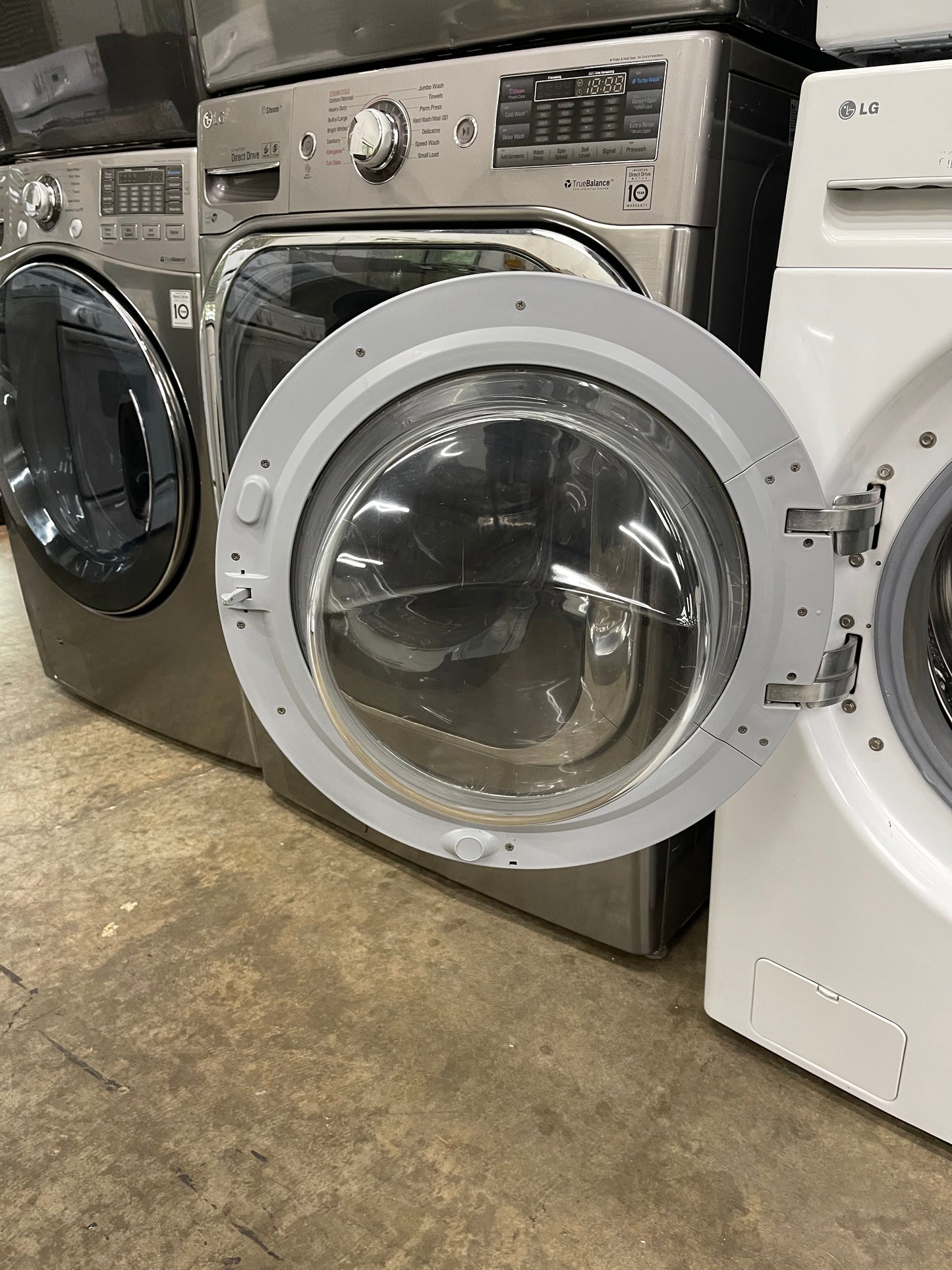 LG  WM2101HW
27 Inch Front-Load Washer with 4.0 cu. ft. And LG  DLE2101W
27 Inch Electric Dryer with 7.3 cu. ft.