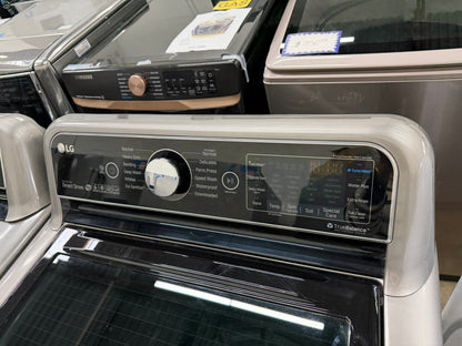 LG Top-Load 5.2-cu ft HE Washer (Black Stainless Steel) and 7.3-cu ft Turbo Steam Electric Dryer (Graphite Steel) Mismatch Set