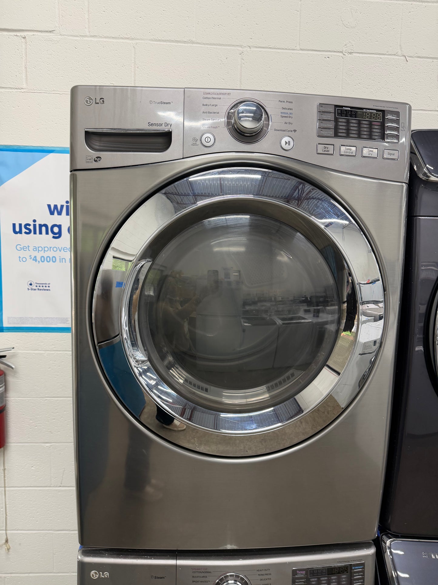 LG  WM3470HVA
27 Inch 4.3 cu. ft. Front Load Washer and LG DLEX3370V
27 Inch Electric Dryer 7.4 cu. ft