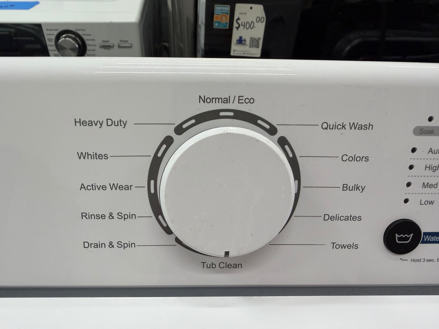Insignia NS-TWM35W1 3.7 Cu. Ft. High Efficiency and Insignia- 6.7 Cu. Ft. Electric Dryer with Sensor Dry - White NS-TDRE67W1