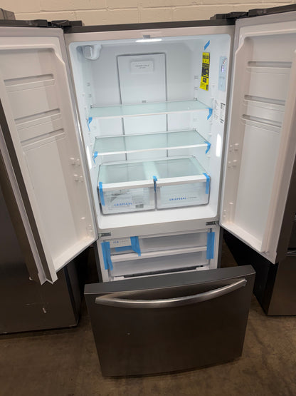 FRIGIDAIRE 31.5 in. 17.6 cu. ft. Counter Depth French Door Refrigerator, brushed steel Model # FRFG1723AV