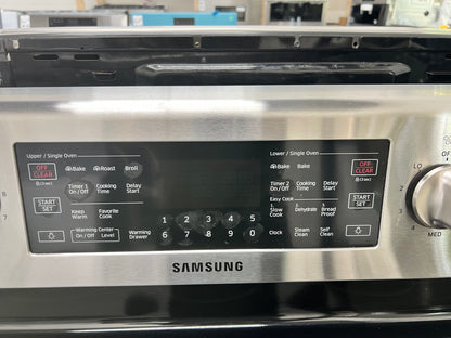 Samsung Flex Duo 30-in Glass Top 5 Burners 2.6-cu ft / 3.2-cu ft Self-cleaning Convection Oven Freestanding Double Oven Electric Range