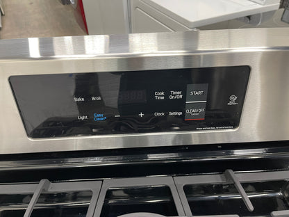LG  LRG3061ST
30 Inch Gas Range with 20 Minute EasyClean ,Mode, Brilliant Blue Interior, Griddle Accessory, 5 Sealed Burners, 5.4 cu. ft. Oven and Storage Drawer: Stainless Steel