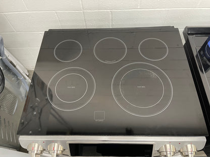 Samsung  NE58F9500SS
30 Inch Slide-In Electric Range with 5 Radiant Elements, 5.8 cu. ft. Oven Capacity, Dual Convection Cooking, Self Clean with Steam and Temperature Probe