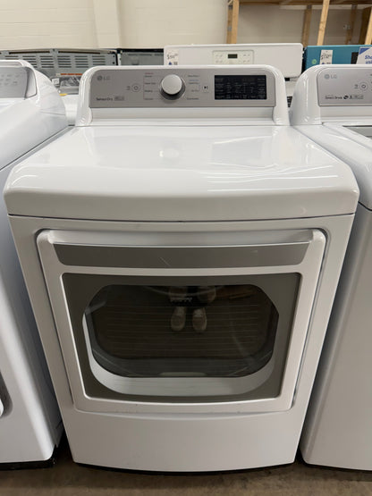 LG Top Load TurboWash 5.0 Cu. Ft. Washer and 7.3 Cu. Ft. EasyLoad Electric Dryer Set in White