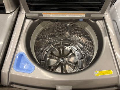 LG Top-Load 5.2-cu ft HE Washer (Black Stainless Steel) and 7.3-cu ft Turbo Steam Electric Dryer (Graphite Steel) Mismatch Set