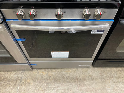 Frigidaire Gallery 30 in 5.1 cu-ft Gas Range with No Preheat + Air Fry in Smudge Proof Black Stainless Steel-Model #GCRG3060BDA