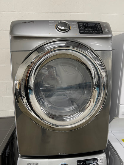 Samsung Front Load High Efficiency 4.2 Cu. Ft. Washer and 7.5 Cu Ft Electric Dryer Set in Platinum