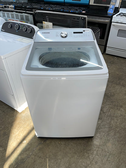 Samsung  WA50R5200AW
27 Inch Top Load Washer with 5.0 Cu. Ft. Capacity, 10 Wash Cycles, Active WaterJet, EZ Access, Deep Fill, Smart Care, VRT Plus Technology, Quick Wash, and ENERGY STAR Certified: White