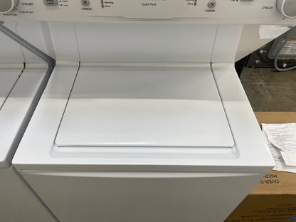 Frigidaire  FLCE7522AW
27 Inch Electric Laundry Center with 3.9 Cu. Ft. Washer Capacity, 10 Wash Cycles, 5.6 cu. ft. Dryer Capacity, 6 Dry Cycles, MaxFill Option, 4 Timed Dryer Cycles, and End-of-Cycle Signal